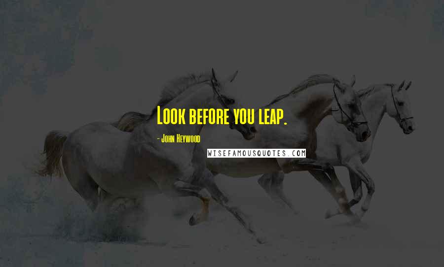 John Heywood Quotes: Look before you leap.