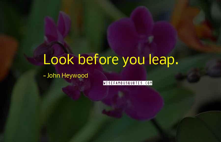 John Heywood Quotes: Look before you leap.