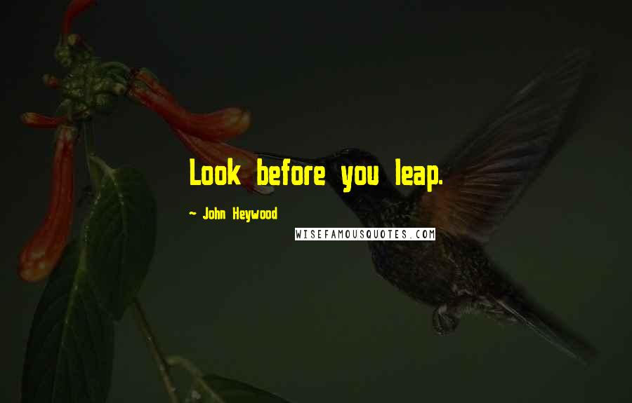 John Heywood Quotes: Look before you leap.