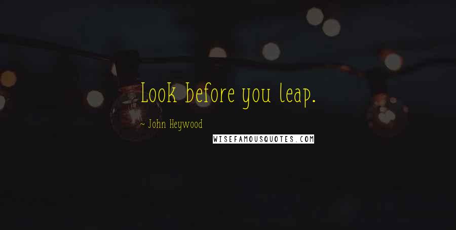 John Heywood Quotes: Look before you leap.