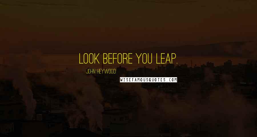 John Heywood Quotes: Look before you leap.