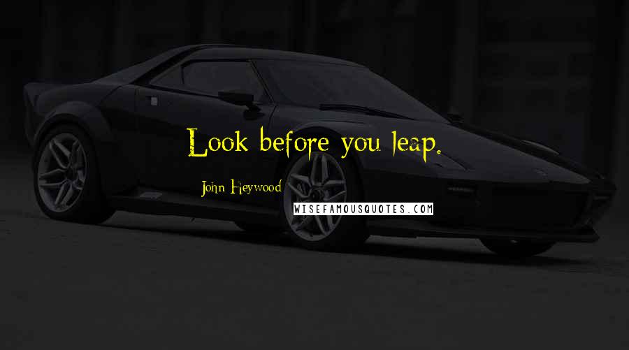 John Heywood Quotes: Look before you leap.