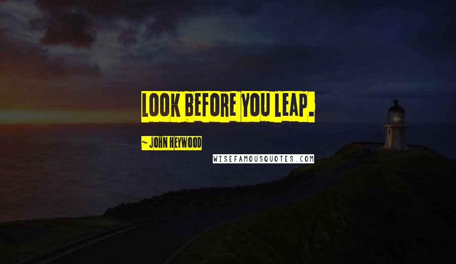 John Heywood Quotes: Look before you leap.