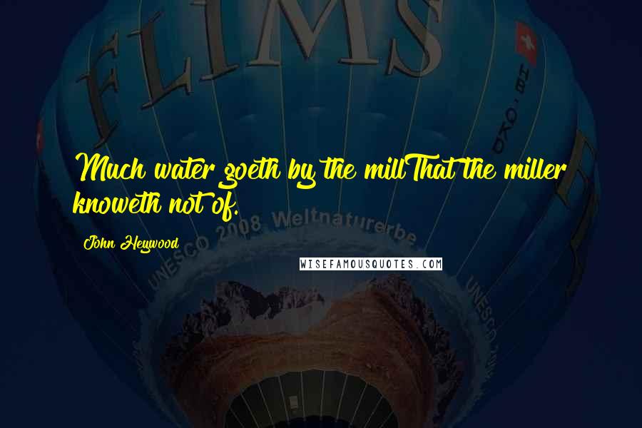 John Heywood Quotes: Much water goeth by the millThat the miller knoweth not of.