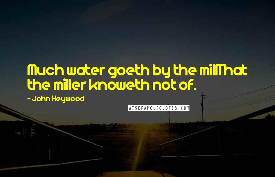 John Heywood Quotes: Much water goeth by the millThat the miller knoweth not of.