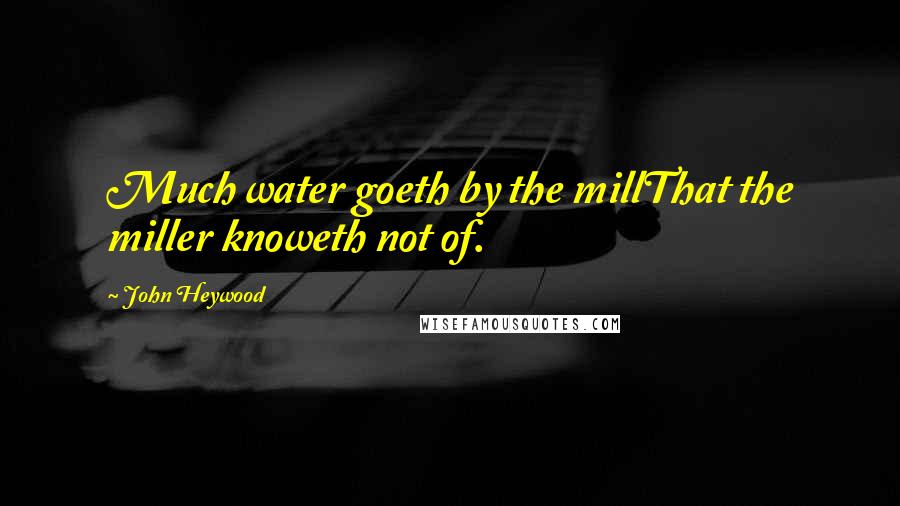 John Heywood Quotes: Much water goeth by the millThat the miller knoweth not of.