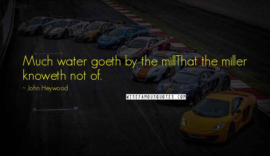 John Heywood Quotes: Much water goeth by the millThat the miller knoweth not of.