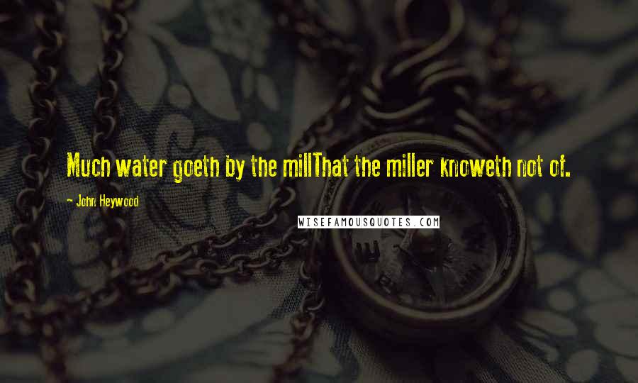 John Heywood Quotes: Much water goeth by the millThat the miller knoweth not of.