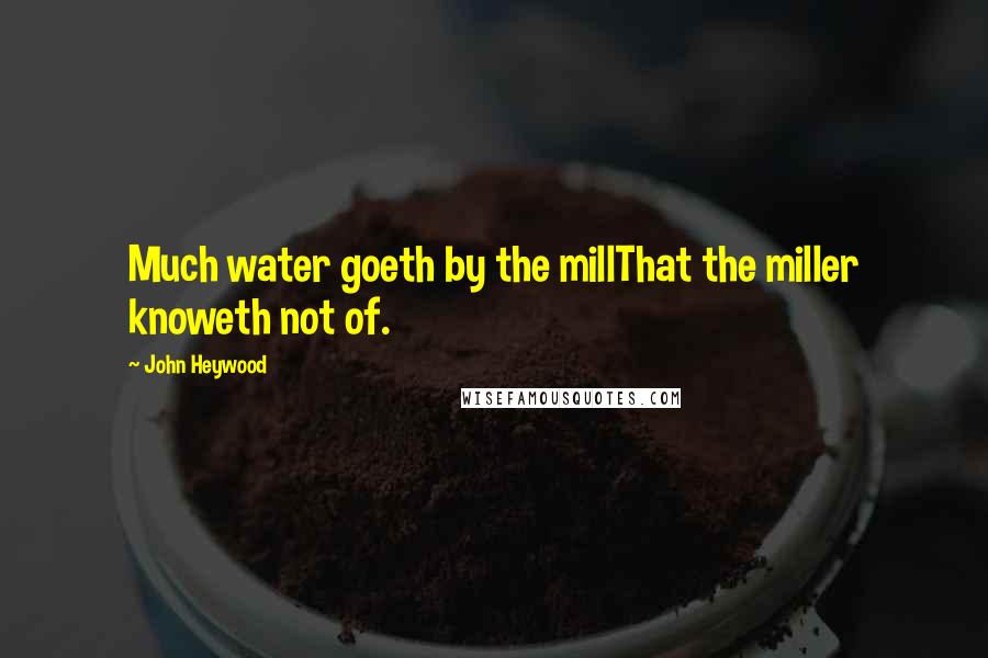 John Heywood Quotes: Much water goeth by the millThat the miller knoweth not of.