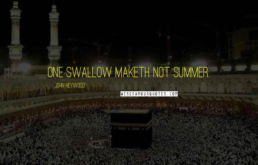 John Heywood Quotes: One swallow maketh not summer.