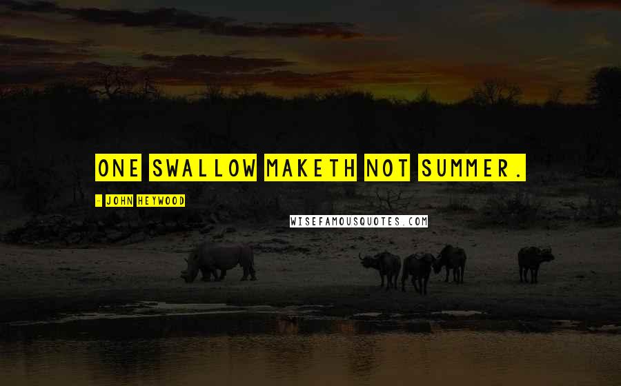 John Heywood Quotes: One swallow maketh not summer.