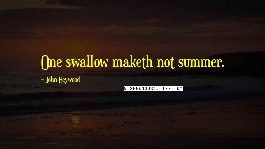 John Heywood Quotes: One swallow maketh not summer.