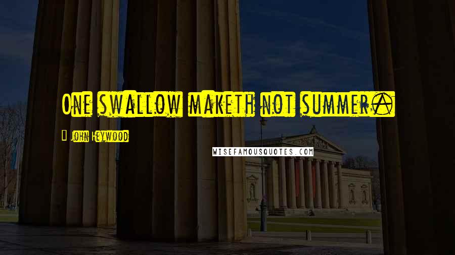 John Heywood Quotes: One swallow maketh not summer.