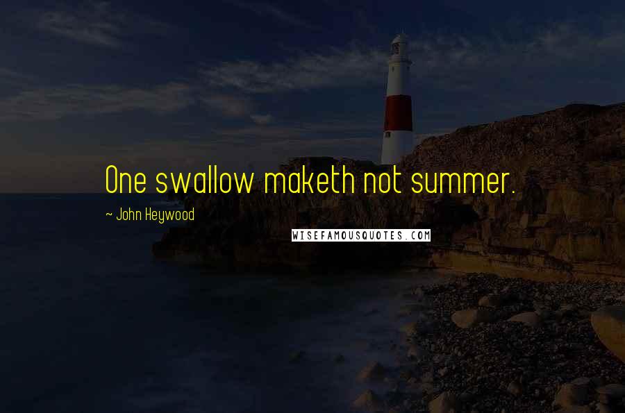 John Heywood Quotes: One swallow maketh not summer.