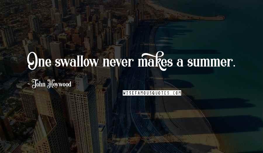 John Heywood Quotes: One swallow never makes a summer.