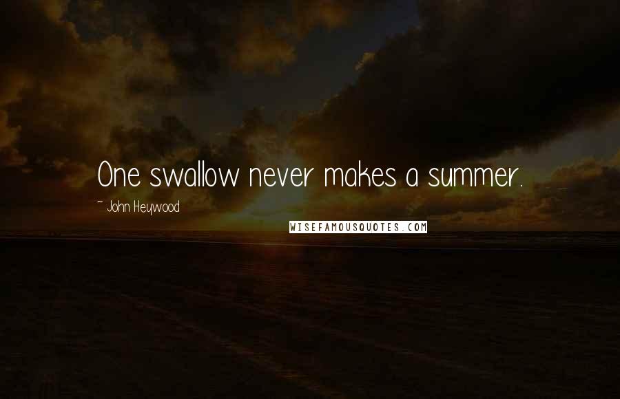 John Heywood Quotes: One swallow never makes a summer.