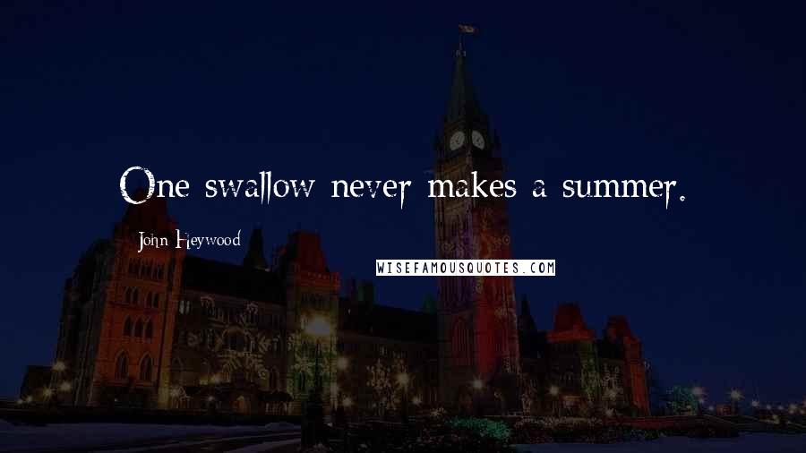 John Heywood Quotes: One swallow never makes a summer.