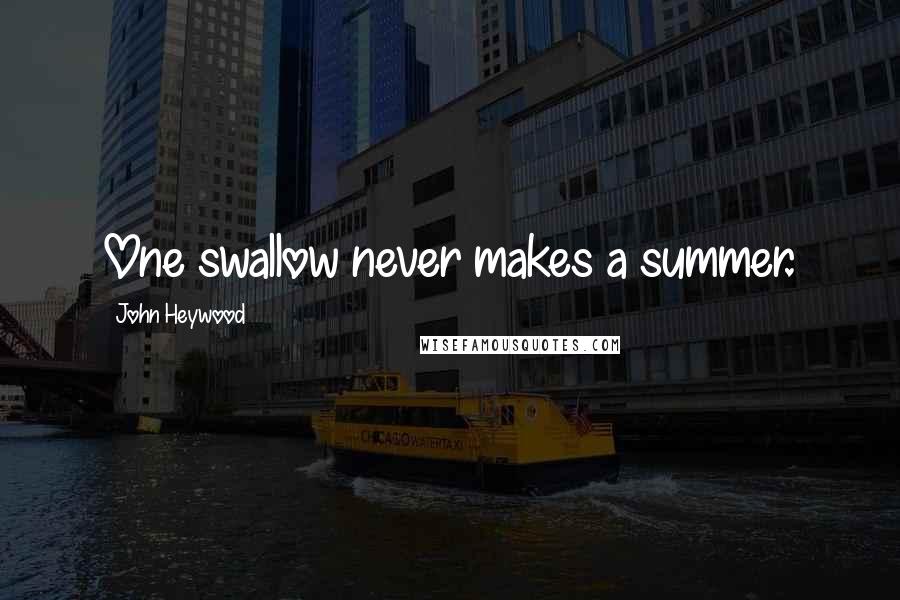 John Heywood Quotes: One swallow never makes a summer.