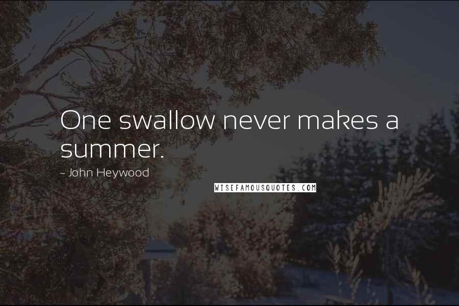John Heywood Quotes: One swallow never makes a summer.