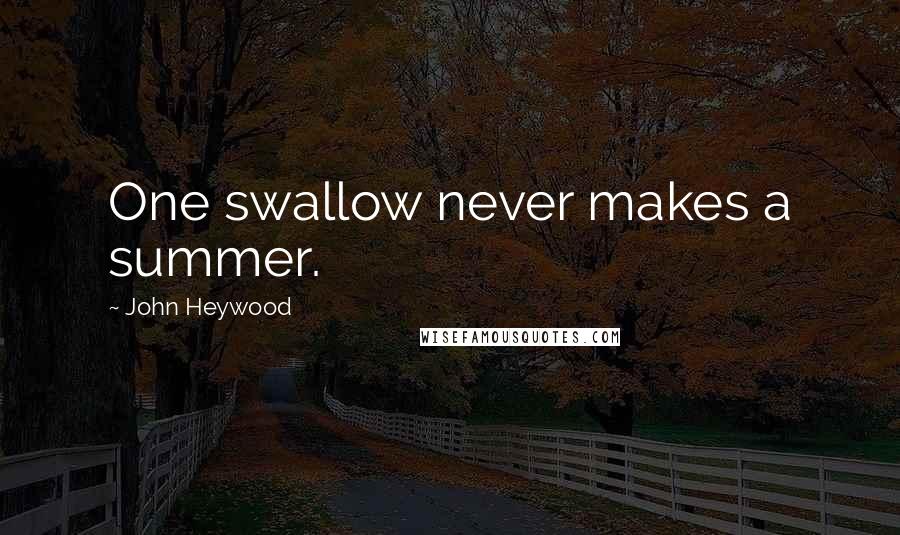 John Heywood Quotes: One swallow never makes a summer.