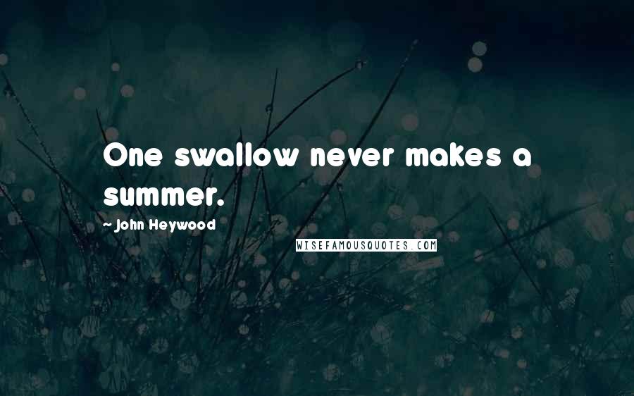 John Heywood Quotes: One swallow never makes a summer.