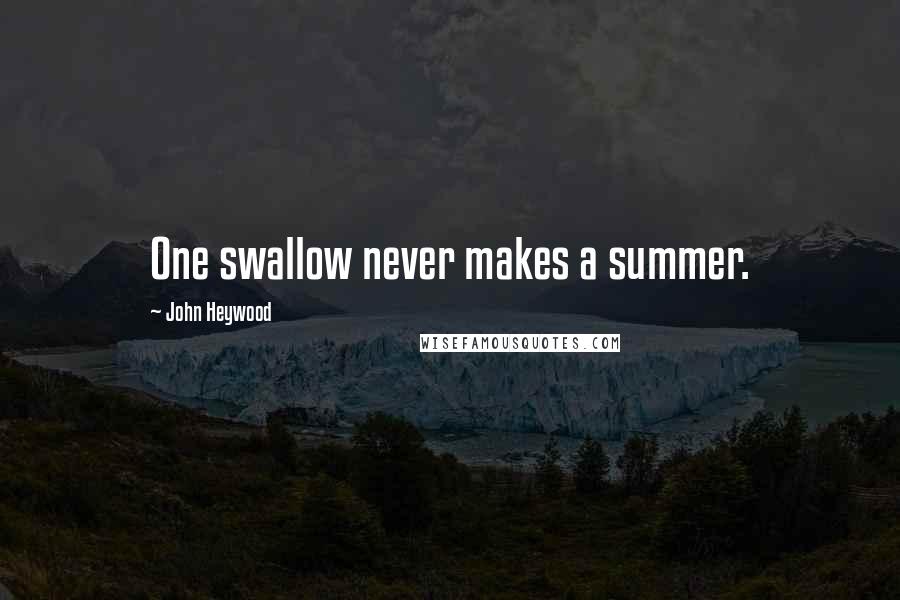 John Heywood Quotes: One swallow never makes a summer.