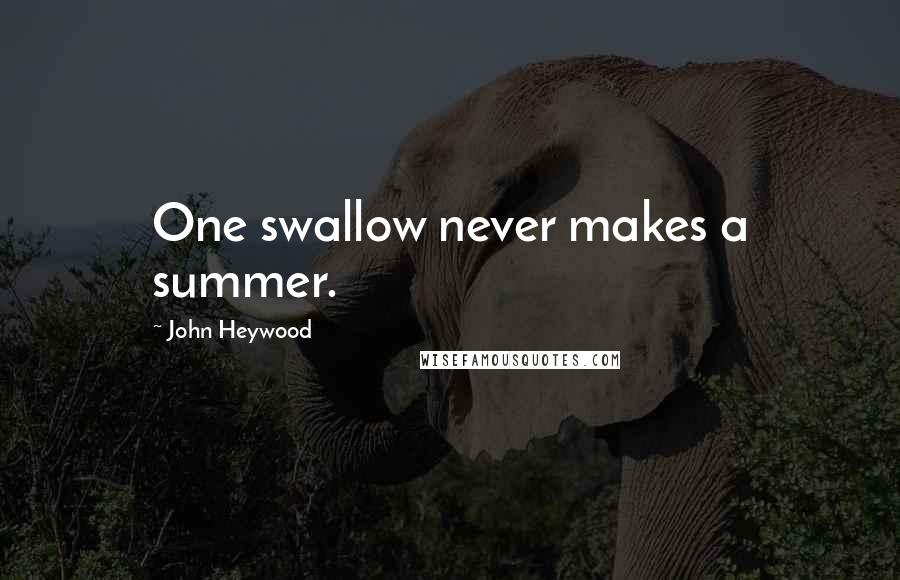 John Heywood Quotes: One swallow never makes a summer.