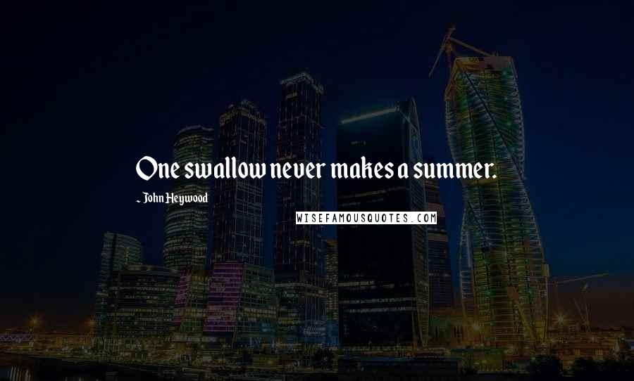 John Heywood Quotes: One swallow never makes a summer.