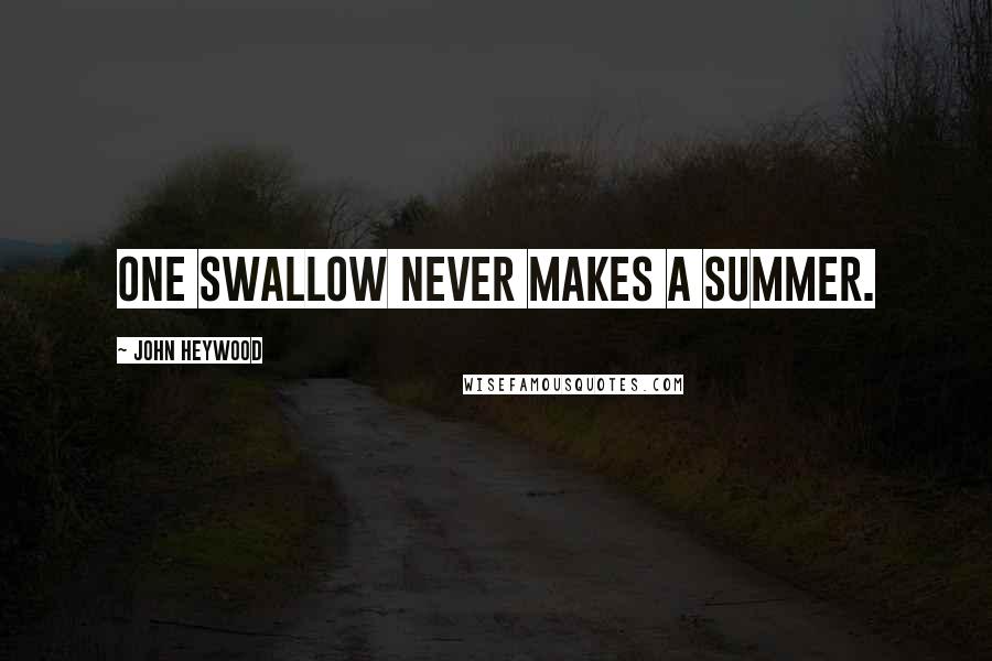 John Heywood Quotes: One swallow never makes a summer.