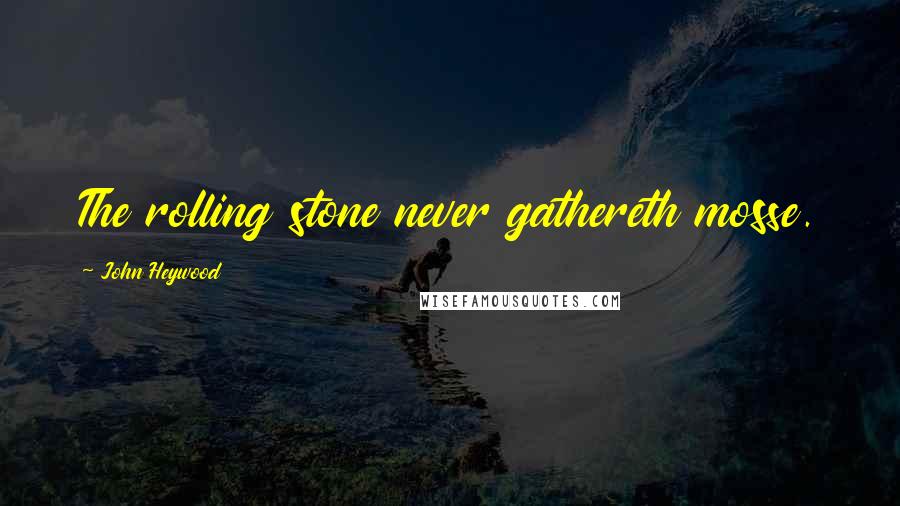 John Heywood Quotes: The rolling stone never gathereth mosse.