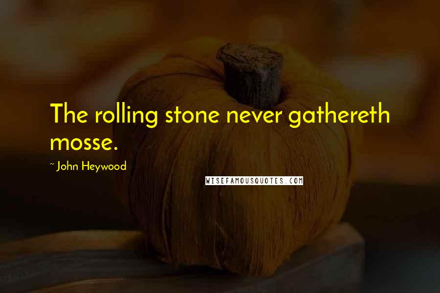 John Heywood Quotes: The rolling stone never gathereth mosse.