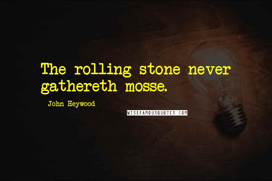 John Heywood Quotes: The rolling stone never gathereth mosse.