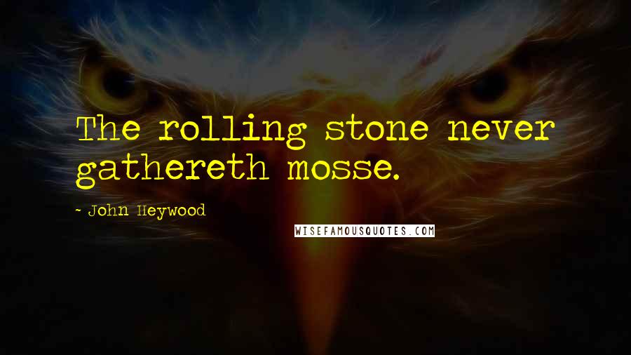 John Heywood Quotes: The rolling stone never gathereth mosse.