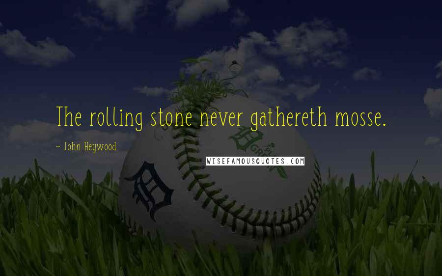 John Heywood Quotes: The rolling stone never gathereth mosse.