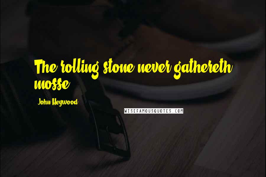 John Heywood Quotes: The rolling stone never gathereth mosse.