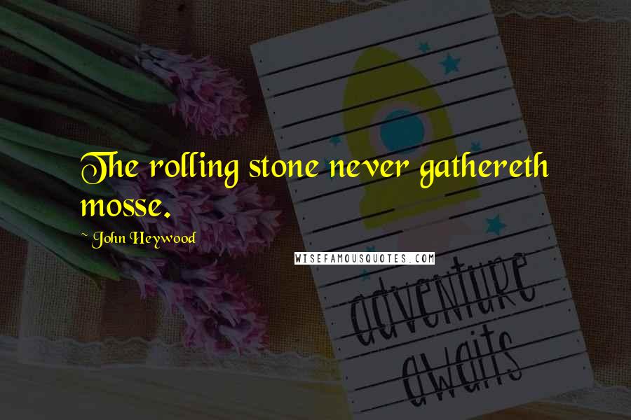 John Heywood Quotes: The rolling stone never gathereth mosse.