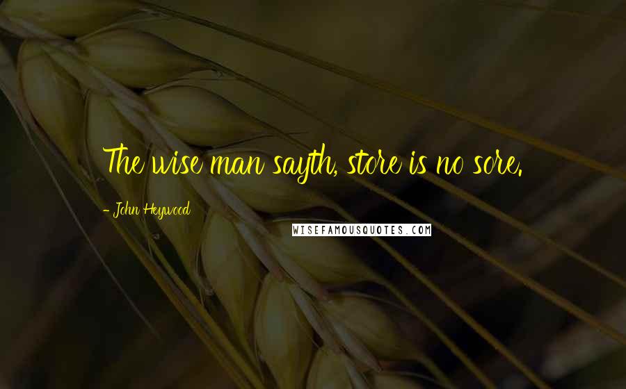 John Heywood Quotes: The wise man sayth, store is no sore.