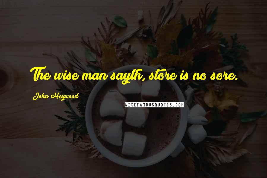 John Heywood Quotes: The wise man sayth, store is no sore.