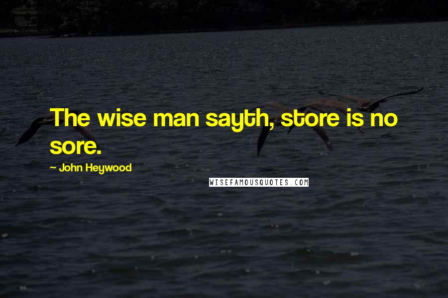 John Heywood Quotes: The wise man sayth, store is no sore.