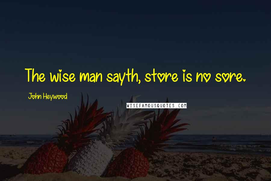 John Heywood Quotes: The wise man sayth, store is no sore.