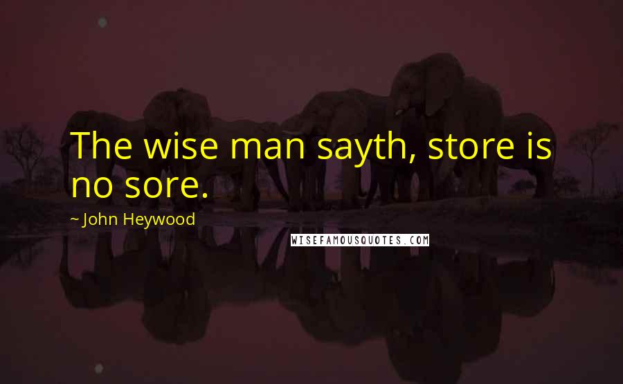 John Heywood Quotes: The wise man sayth, store is no sore.
