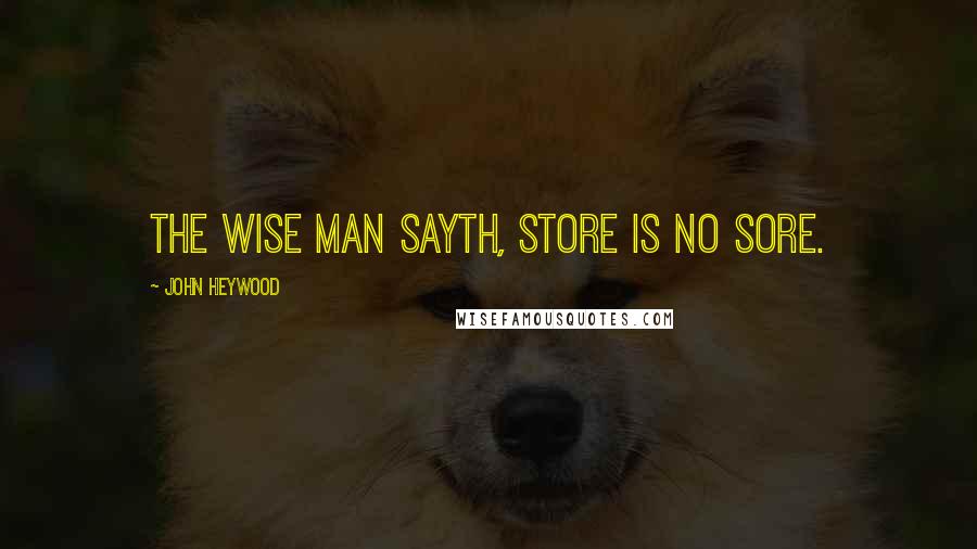 John Heywood Quotes: The wise man sayth, store is no sore.