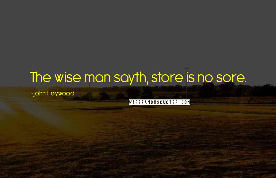 John Heywood Quotes: The wise man sayth, store is no sore.