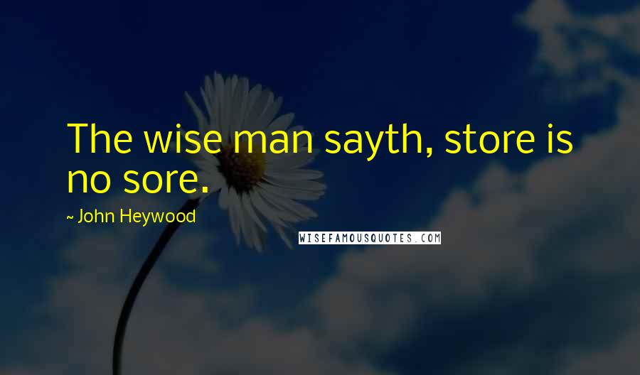 John Heywood Quotes: The wise man sayth, store is no sore.