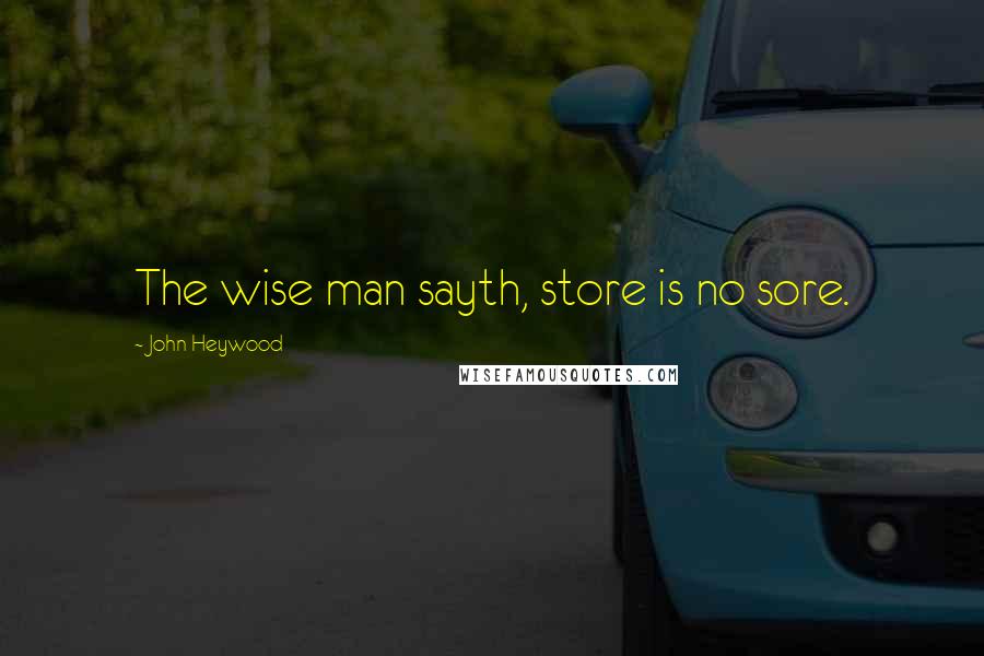 John Heywood Quotes: The wise man sayth, store is no sore.
