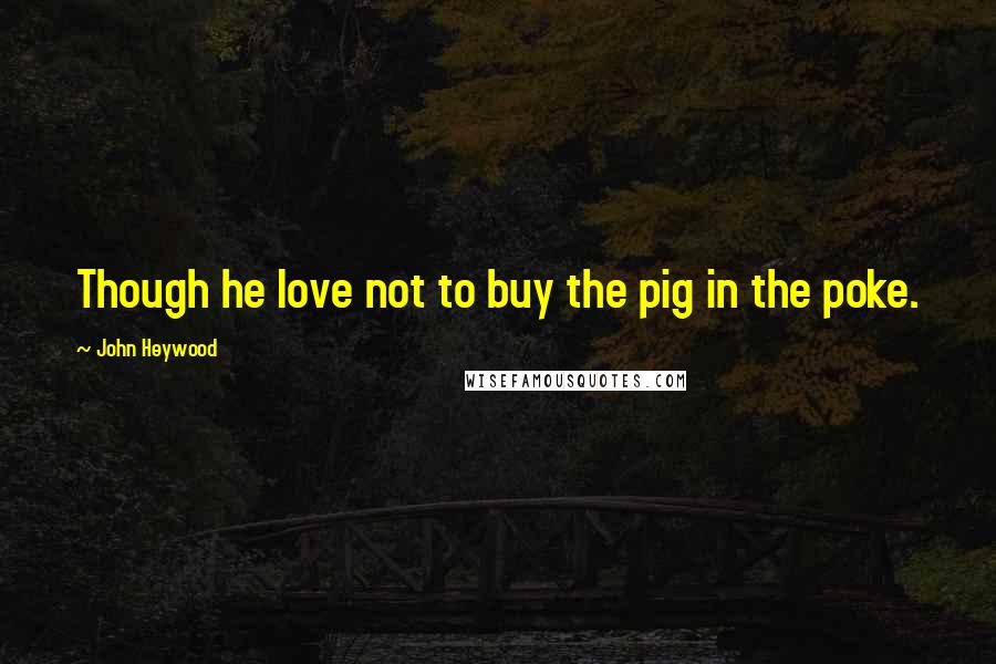 John Heywood Quotes: Though he love not to buy the pig in the poke.