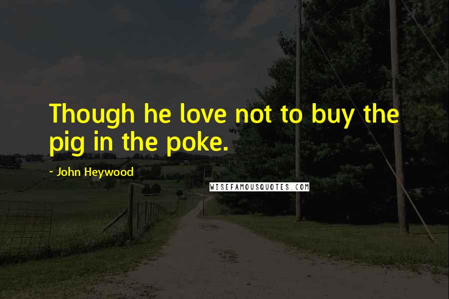 John Heywood Quotes: Though he love not to buy the pig in the poke.