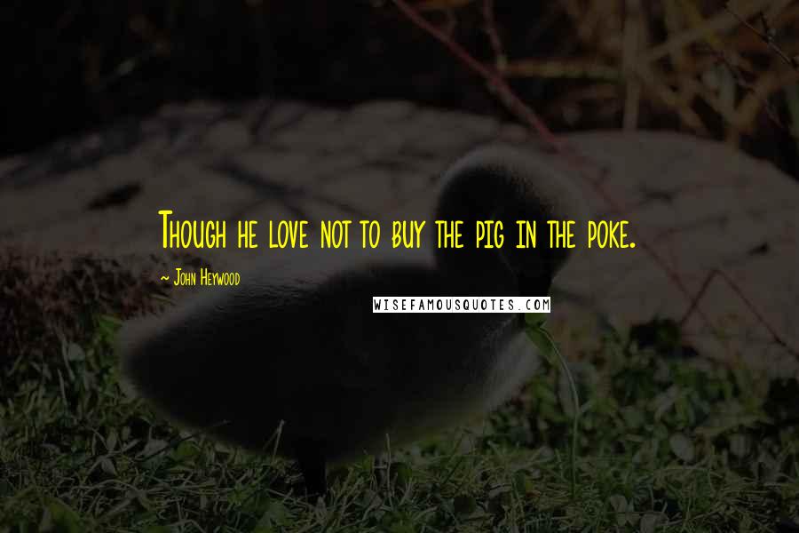 John Heywood Quotes: Though he love not to buy the pig in the poke.