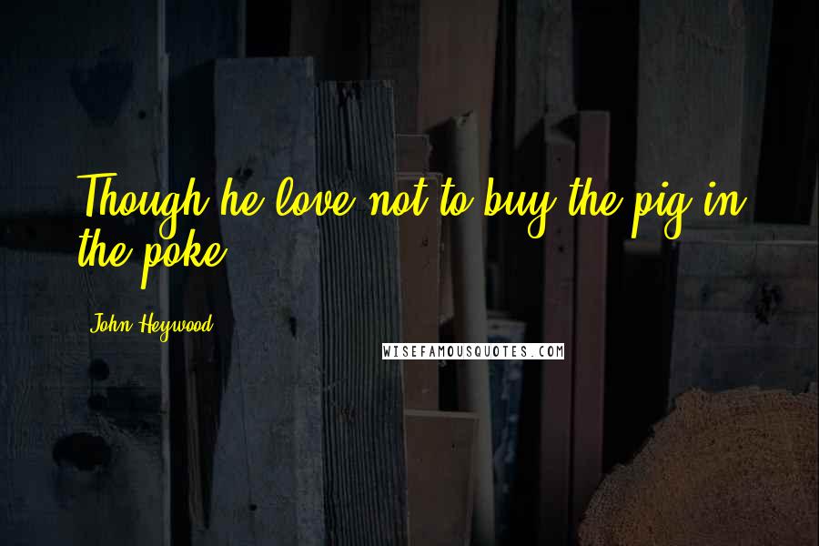 John Heywood Quotes: Though he love not to buy the pig in the poke.