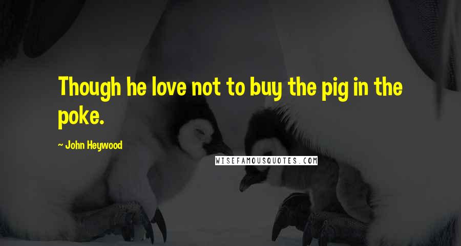 John Heywood Quotes: Though he love not to buy the pig in the poke.